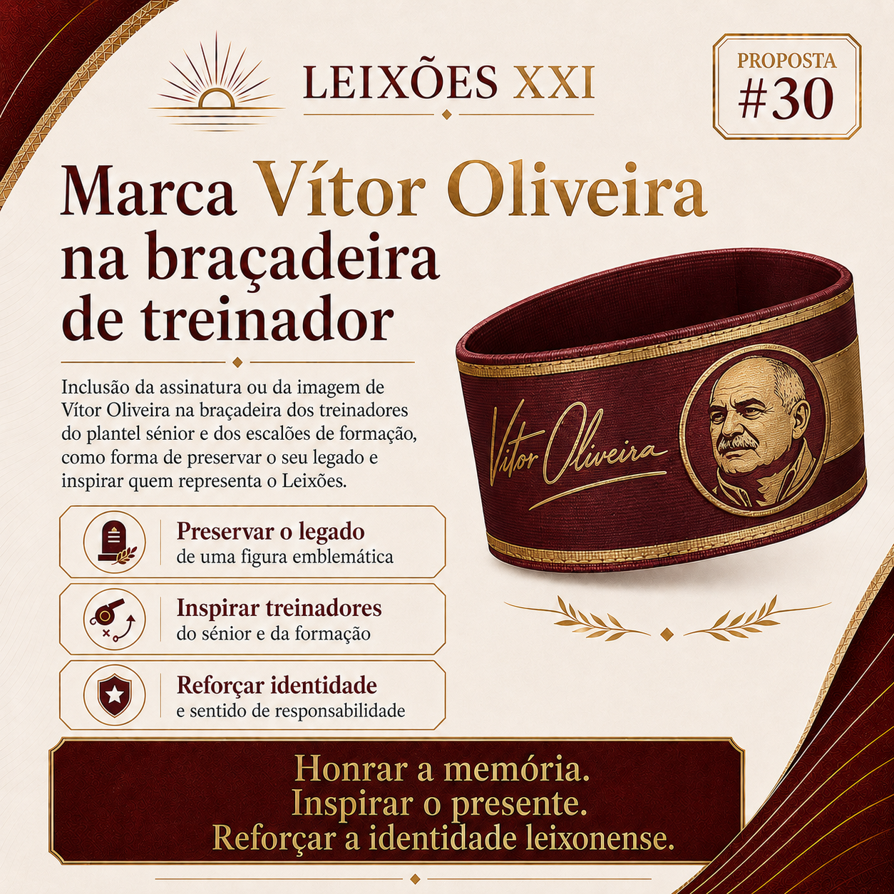 A marca de Vítor Oliveira na braçadeira de treinador — resumo visual